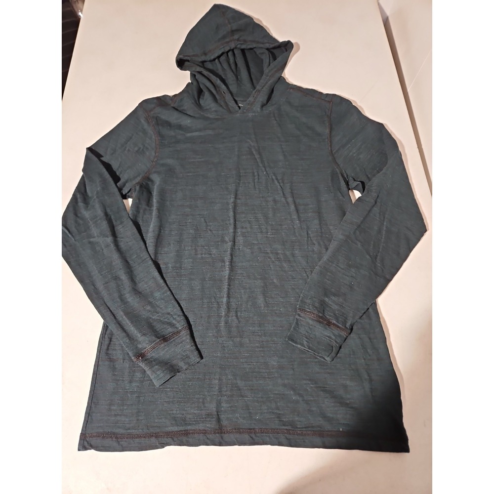 BKE Hooded Pullover Tshirt Lightweight Knit Mens Small Green Long Sleeve Tee(589